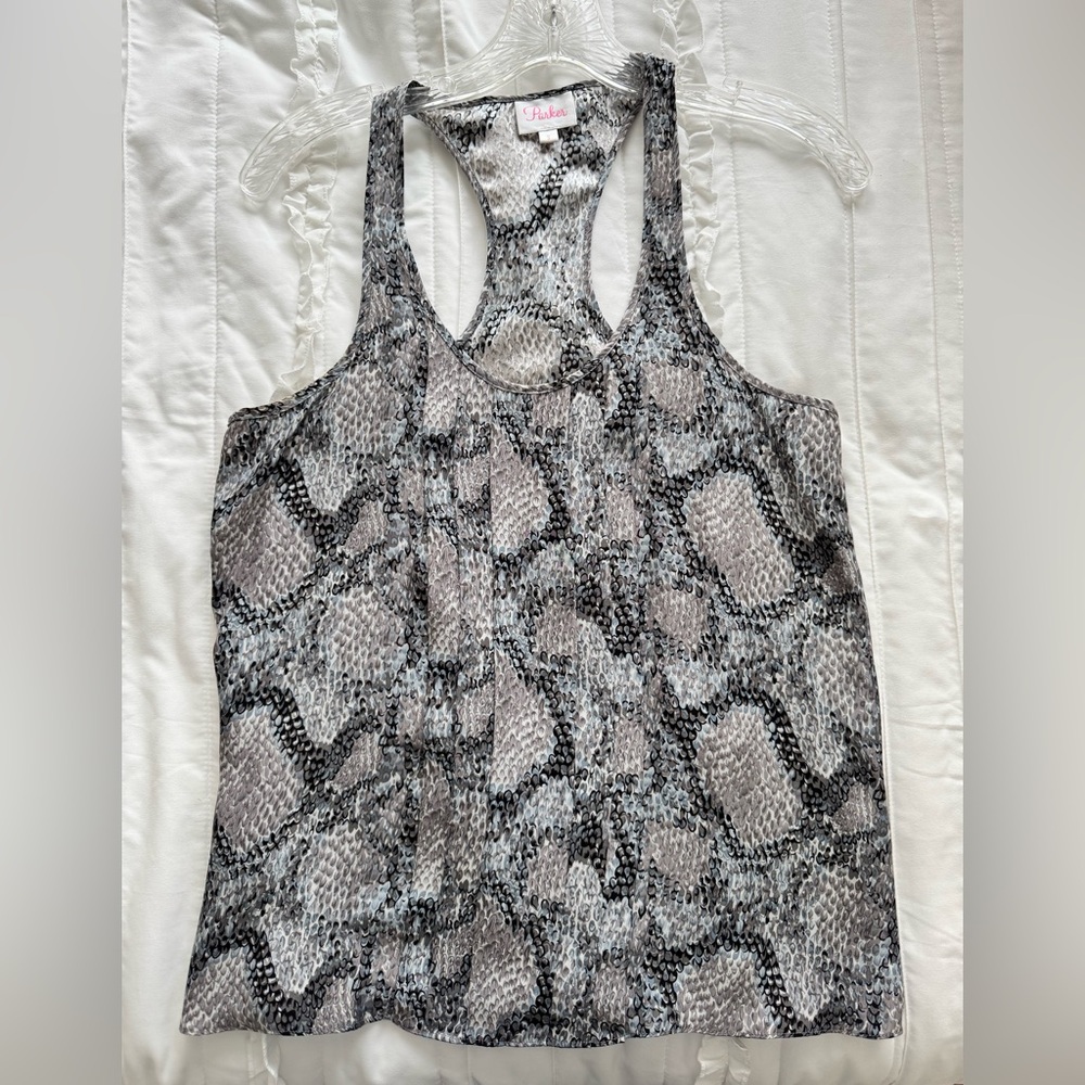 Parker Silk Snake Print Tank